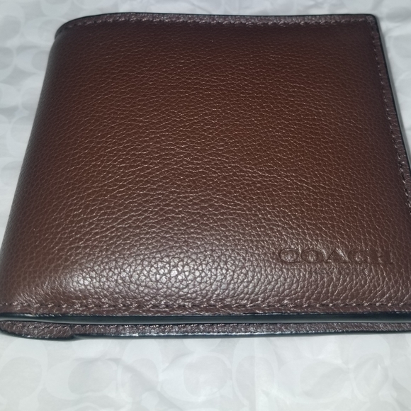 Coach men's brown leather 3 in 1 bi-fold wallet - Picture 2 of 4